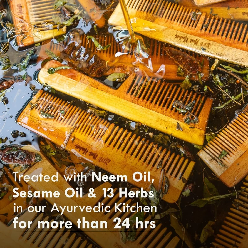 Nat Habit Kacchi Neem Wooden Comb, 50 g-2.webp